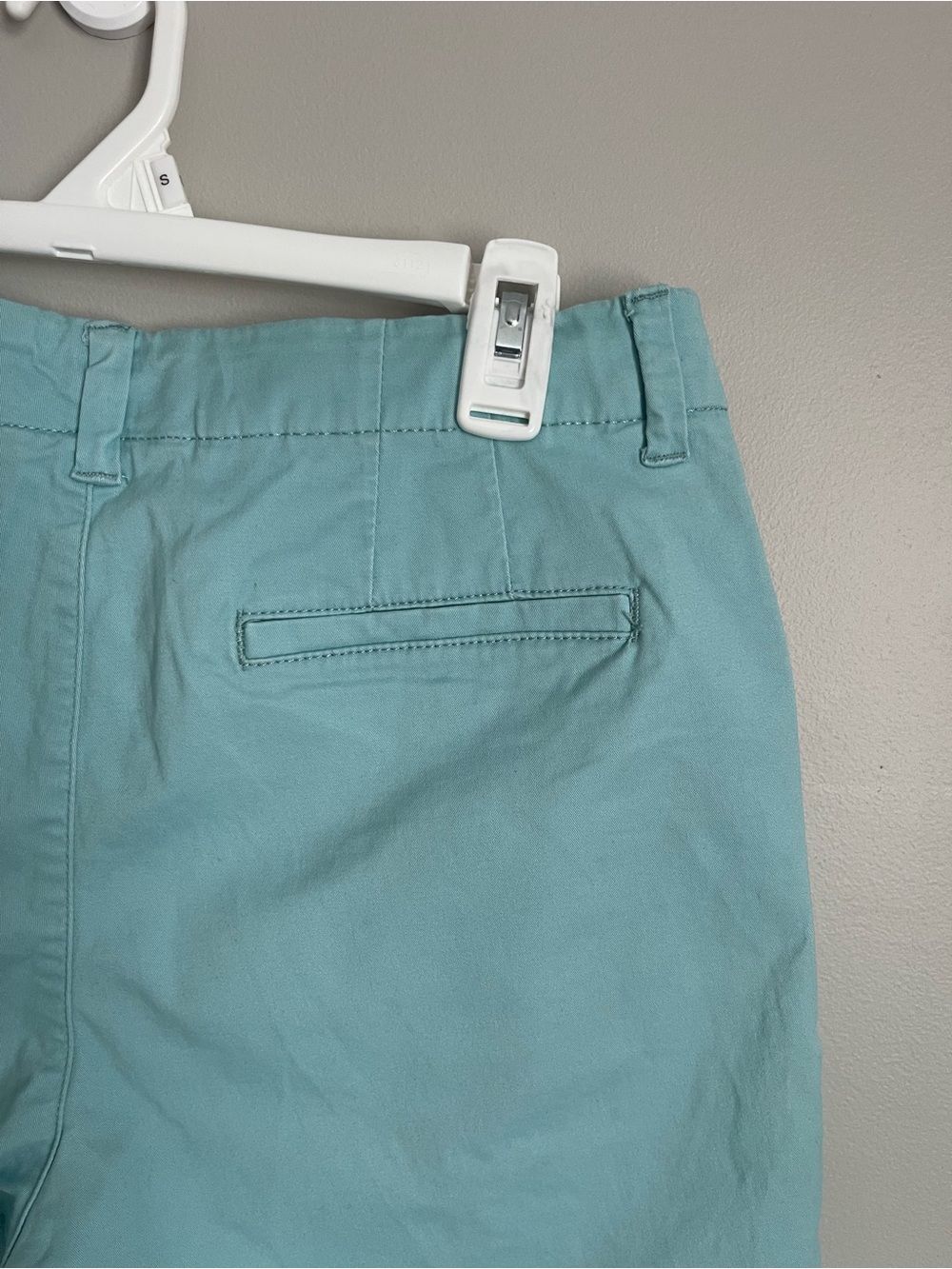 LEE | Aqua Light Blue Flat Front Mid Rise Chino Shorts Sz 10 - Picture 4 of 8